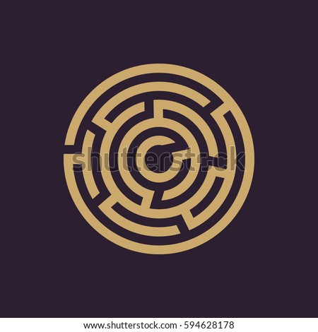 Labyrinth icon. Maze and intricacy, confuse symbol. Flat design. Stock - Vector illustration