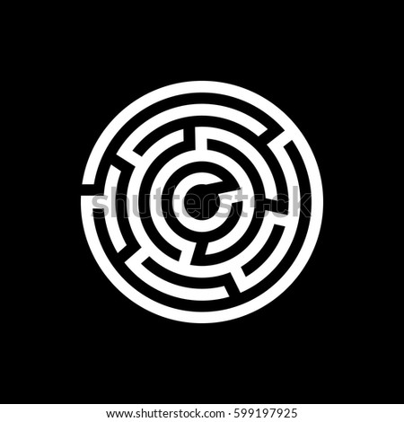 Labyrinth icon. Maze and intricacy, confuse symbol. Flat design. Stock - Vector illustration