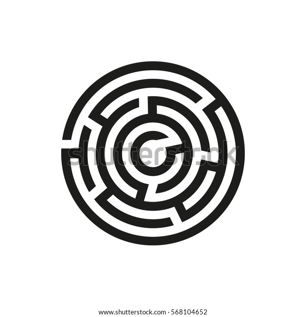 Labyrinth icon. Maze and intricacy,\
confuse symbol. Flat design. Stock - Vector\
illustration
