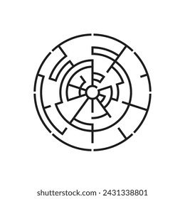 Icono de laberinto, plantilla de símbolo de laberinto para diseño gráfico y web. ilustración vectorial