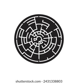 Icono de laberinto, plantilla de símbolo de laberinto para diseño gráfico y web. ilustración vectorial