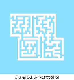 Labyrinth icon on blue background. vector illustration