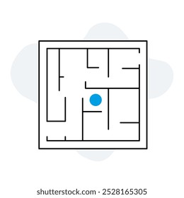 Ícone Labyrinth - Overcoming Challenges, Problem Solving, Success Journey and Determination Ícone (Ícone Labyrinth: Superando desafios, solução de problemas, jornada de sucesso e ícone de determinação).