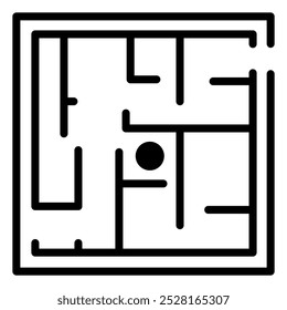 Ícone Labyrinth - Overcoming Challenges, Problem Solving, Success Journey and Determination Ícone (Ícone Labyrinth: Superando desafios, solução de problemas, jornada de sucesso e ícone de determinação).