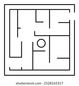 Ícone Labyrinth - Overcoming Challenges, Problem Solving, Success Journey and Determination Ícone (Ícone Labyrinth: Superando desafios, solução de problemas, jornada de sucesso e ícone de determinação).