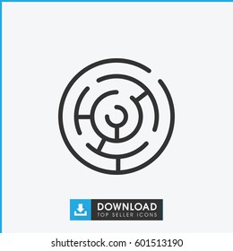 labyrinth icon. simple outline labyrinth vector icon. on white background.