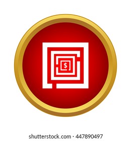 Labyrinth icon in simple style on a white background