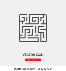 Labyrinth icon vector. Labyrinth symbol. Linear style sign for mobile concept and web design. Labyrinth symbol illustration. Pixel vector graphics - Vector.