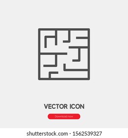 Labyrinth icon vector. Labyrinth symbol. Linear style sign for mobile concept and web design. Labyrinth symbol illustration. Pixel vector graphics - Vector.
