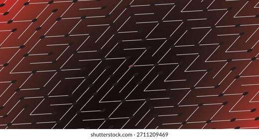 Ilustração de labirinto isolada em preto com fundo de cor vermelho de malha
