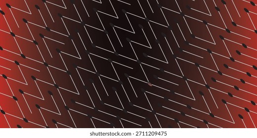 Labyrinthgrafik einzeln auf Schwarz mit maschenrotem Hintergrund