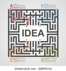Labyrinth infographic concept. Design template.