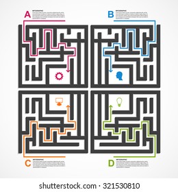 Labyrinth infographic concept. Design template.