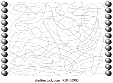 Labyrinth with iron balls to be connected by lines through a winding path pattern - concentration game for children and adults too.