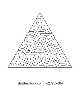 Labyrinth isolated from background. Vector illustration of EPS10. Triangular maze.