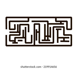 Labyrinth, isolated on white background