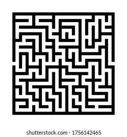 Labyrinth for kids. Maze. Find right way. Simple square maze