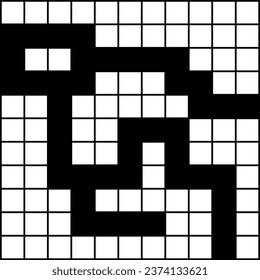 Labyrinth line pattern, Black square maze. vector labyrinth of low or medium complexity. Black and white geometric pattern. labyrinth design icon. Maze tangled lines. Thinking game, route