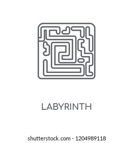 Labyrinth linear icon. Labyrinth concept stroke symbol design. Thin graphic elements vector illustration, outline pattern on a white background, eps 10.