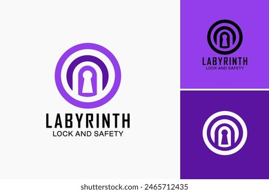 The "Labyrinth Lock and Safety" logo features a modern lock design intertwined with a labyrinth motif, signifying security and complexity. Ideal for locksmith services and security firms