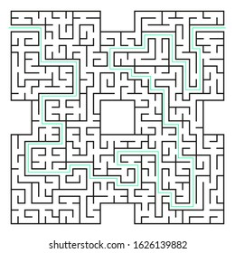 Labyrinth. Logical game for children and adults. Maze vector template isolated on white background.