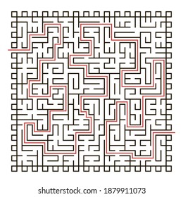 Labyrinth. Logical game for children and adults. Maze vector template isolated on white background.