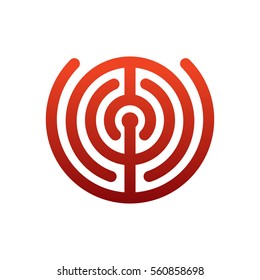 Labyrinth logo. maze emblem for company. Business template sign