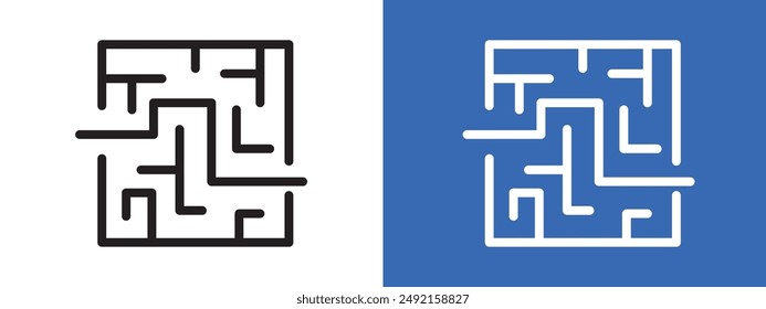 Conjunto de logotipo de laberinto con contorno de Vector