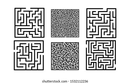labyrinth logo vektor template square 
