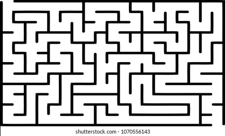 Labyrinth of low complexity. Vector illustration of a maze. Abstract geometric background
