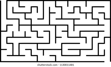 Labyrinth of low complexity. Vector illustration of a maze. Abstract geometric background