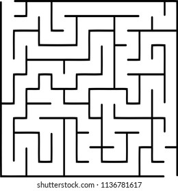 Labyrinth of low complexity. Vector illustration of a maze. Abstract geometric background. Black and white pattern.