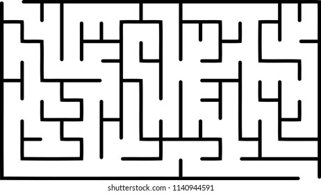 Labyrinth of low complexity. Vector illustration of a maze. Abstract geometric background. Black and white pattern.