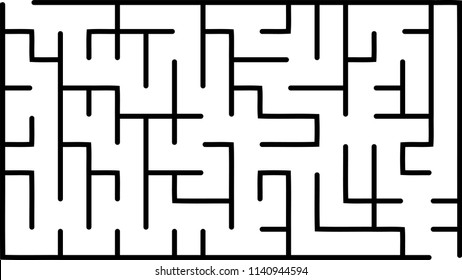 Labyrinth of low complexity. Vector illustration of a maze. Abstract geometric background. Black and white pattern.