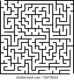 Labyrinth of low complexity. Vector illustration of a maze