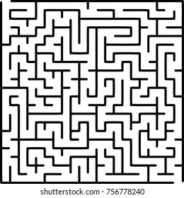 Labyrinth of low complexity. Vector illustration of a maze