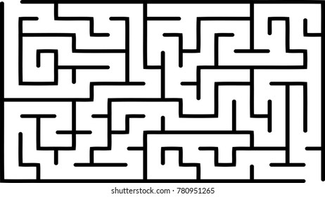 Labyrinth of low complexity. Vector illustration of a maze