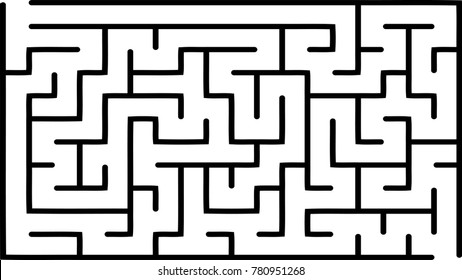 Labyrinth of low complexity. Vector illustration of a maze