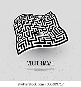 Labyrinth Map. Modern Square Maze. Find the Way Out Concept. Transportation / Logistics Abstract Background Concept. Business Path Concept. Vector Illustration.