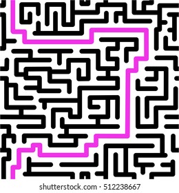 Labyrinth maze abstract vector seamless pattern