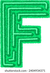 Labyrinth Maze Alphabet Letter Vector