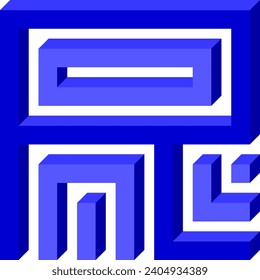 Labyrinth Maze Alphabet Letter Vector