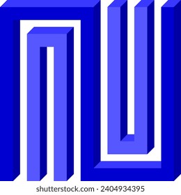 Labyrinth Maze Alphabet Letter Vector