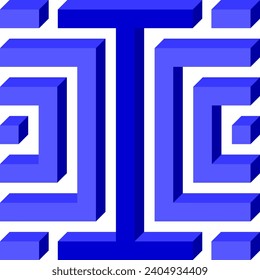 Labyrinth Maze Alphabet Letter Vector