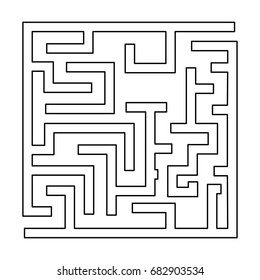 Labyrinth, maze conundrum black icon .