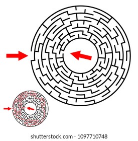 Labyrinth, maze conundrum for kids. Entry and exit. Children puzzle game. Vector stock illustration