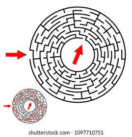 Labyrinth, maze conundrum for kids. Entry and exit. Children puzzle game. Vector stock illustration