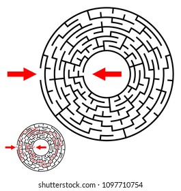 Labyrinth, maze conundrum for kids. Entry and exit. Children puzzle game. Vector stock illustration