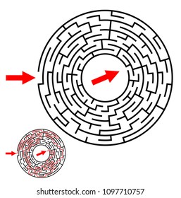 Labyrinth, maze conundrum for kids. Entry and exit. Children puzzle game. Vector stock illustration