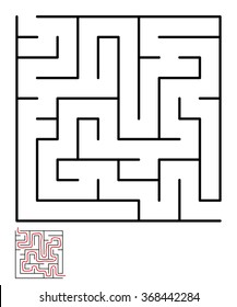 Labyrinth, maze conundrum for kids. Entry and exit. Children puzzle game. Vector illustration.